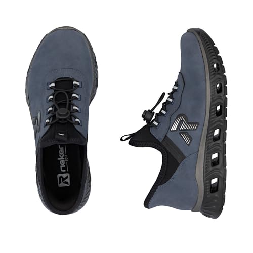 Rieker Damen Low-Top Sneaker M6065, Frauen Halbschuhe,Freizeitschuhe,Turnschuhe,Laufschuhe,straßenschuhe,Strassenschuhe,blau (12),39 EU / 6 UK