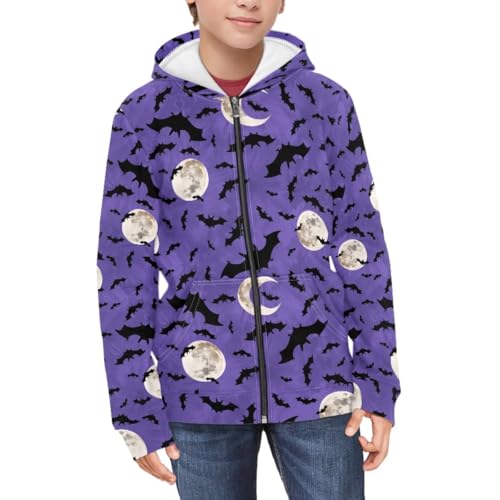 JooMeryer Boy's Girl's Funny Halloween Printed Long Sleeve Front Zipper Hoodie with Pocket3