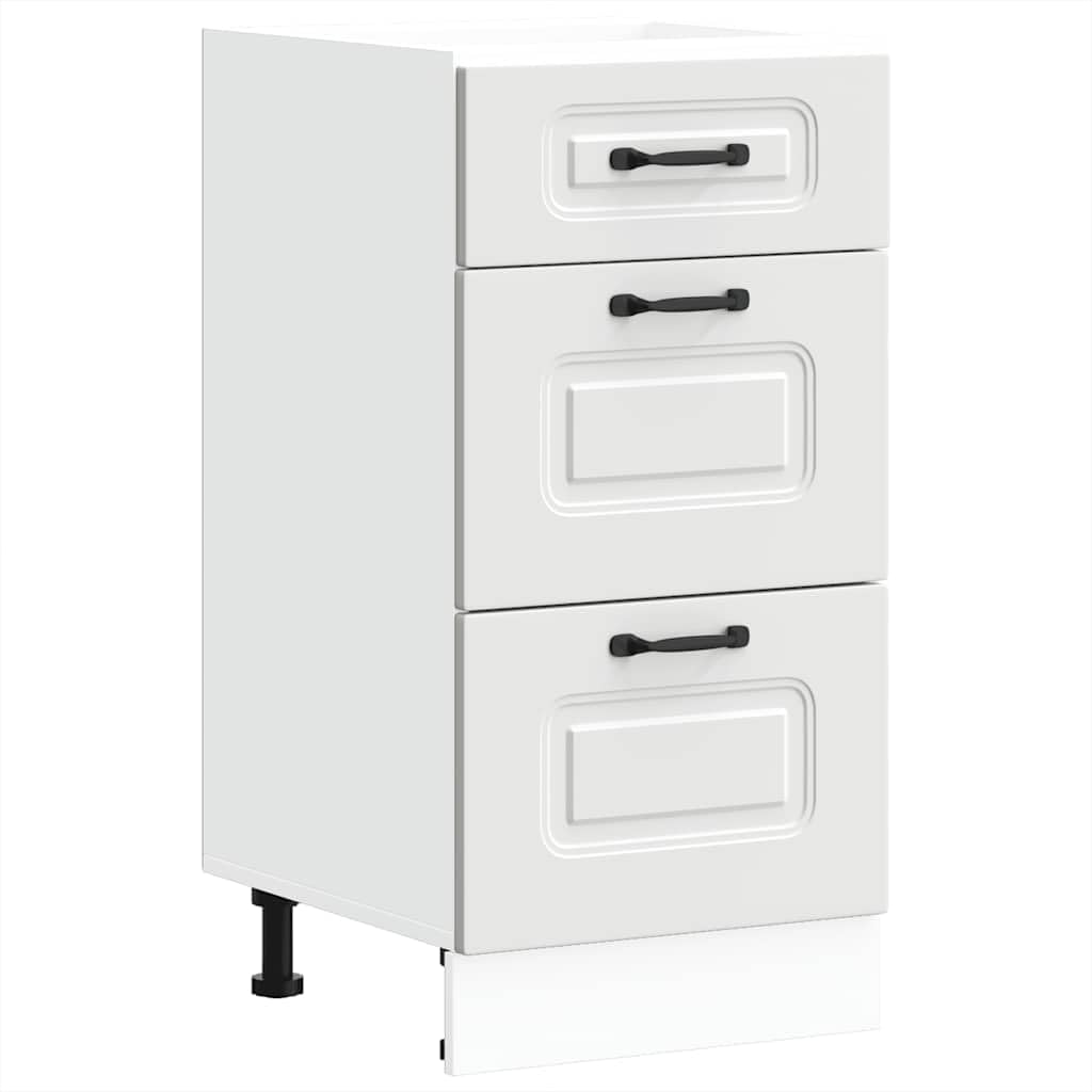 vidaXL Armoire de Cuisine Kalmar Blanc Bois d'ingénierie, Meuble d'évier, Meuble de Cuisine avec tiroir, Meuble de Cuisine à tiroir