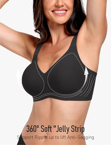 V Lace Wireless Jelly Bra Seamless Push Up Bras for Women No Underwire Full Coverage Comfortable Sleep Bralette3