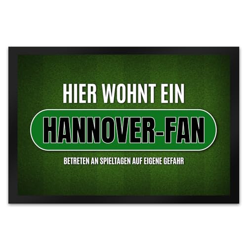 trendaffe - Hier wohnt EIN Hannover-Fan Fußmatte XL mit Rasen Motiv