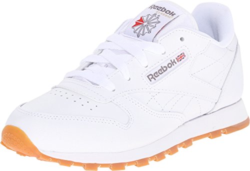 Reebok Boys' Classic Leather ShoesÂ -Little Kids Sneaker, White/Gum, 3