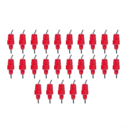 Entgoinggo Sistema automático de riego de pollo, con 25 bebederos de tetina de bola de acero, para hidratación de aves de corral y fácil, para acceso al suministro de agua fresca y limpia