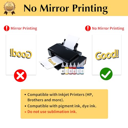 Image of TransOurDream Upgraded Iron on Heat Transfer Paper for T Shirts (8.5x11'', 15 Sheets) Iron-on Transfers Paper for Light Fabric Printable Heat Transfer Vinyl for Inkjet Printer (TOD-4-15)