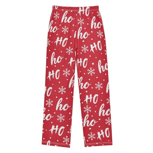 Boys' Pants Christmas Ho Ho Ho Snowflake Long Bottoms Jogger Pants Elastic Waist Trousers with Pockets S-XL