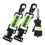 RDTOK Handschuhhalter Feuerwehr, 2 Stück Einzelclips Handschuhclips reflektierend robust mit Karabinerhaken, Feuerwehrzubehör vielseitig langlebig, Feuerwehrhandschuhhalter verstellbar