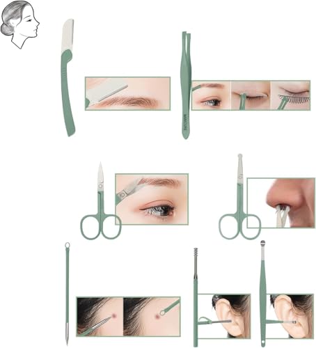 ETTA Manicure Set, 18pcs Nail Clippers Pedicure Kit with PU Leather Case Nail Care Kit Professional Tools Gift for Women Wife Girlfriend Parents (Green and Black) - Image 4