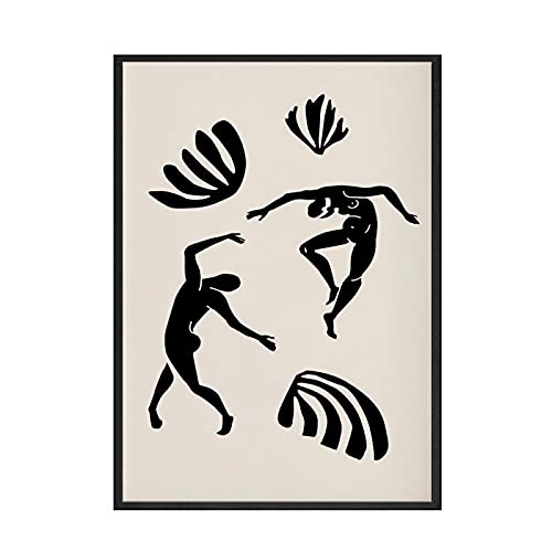 Matisse Affiche Abstraite Bleu et Noir triptyque 40x60cm pour décoration murale