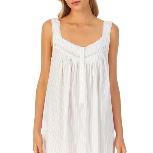 Eileen West Sleepwear & Loungewear for Women - Dobby Stripe Collection - 100% Cotton Lightweight Short Chemise Nightgown2