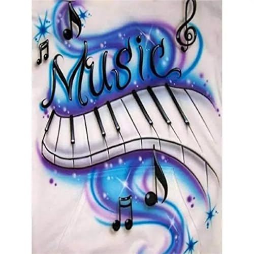 Aimaor 5D Note musicali Diamond Painting Kit Completo,DIY Round Drill Pittura diamant per Bambini Adulto,Diamant Crystal Arts Craft Kit Casa Decorazione 40x60cm