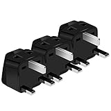US to UK Power Plug Adapter, UROPHYLLA Type G Outlet Travel Power Adapter Plug for UK, Ireland, London, Hong Kong, Scotland, England, Dublin, Singapore - 3 Pack & Grounded 2 in 1 [Black]