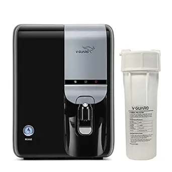 V-Guard Rejive RO UV Water Purifier with Mineral & Alkaline 9 Stage Purification RO Membrane Free PAN India Installation 1-Year Warranty Suitable for water with TDS upto 2000 ppm 6.5 Litre Blue Black