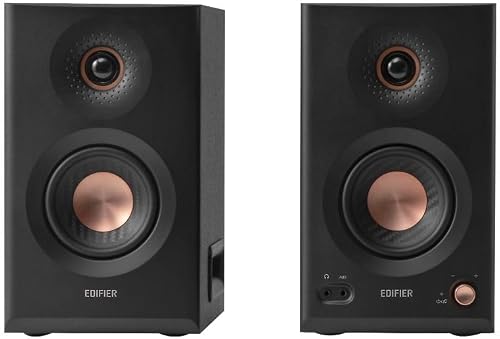Edifier Altoparlante da studio attivo MR5, monitor Hi-Res a 3 vie, 110 Watt + tri-amped crossover|XLR, TRS, RCA + AUX|LDAC Wireless 24 bit/96 kHz|ConneX-App|EQ + regolatore frontale, 2 colori (nero) - 7