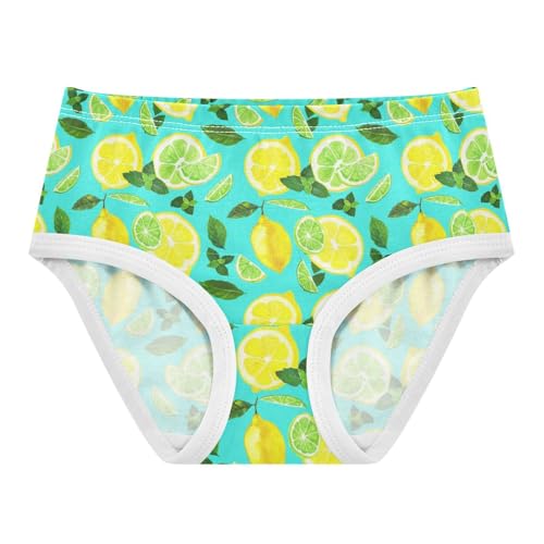 Joisal Pattern Toddlers Underwear Floral 2t Cotton Little Girl Panties Lemons Limes Green Leaves Mint Undies Kids Briefs