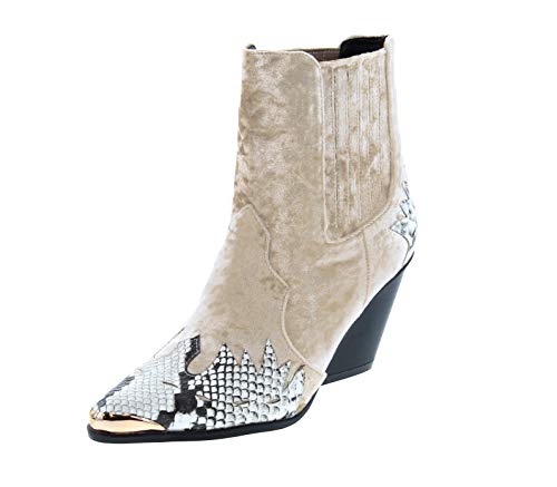 Cape Robbin Women Mixed Media Pointy Toe Flame Pattern Cowboy Bootie HJ88