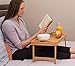 BirdRock Home Bamboo Lap Desk Bed Tray | Handles | Foldable Breakfast Serving Tray | Pull Down Legs | Laptop Stand | Natural