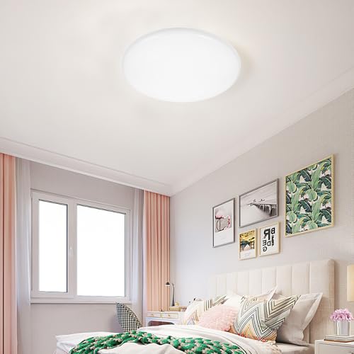 Image of Toddmomy Flush Mount Ceiling Light Covers Plastic Round Lamp Shade Wall Sconce Chandelier Lamps Replacement Dustcovers (13.36X13.36X2.16in)