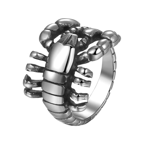 Bague gothique scorpion homme bague vintage punk acier