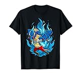 Cool dragon with boomerang with blue fire