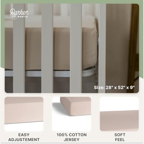 Image of Parker Baby Soft & Durable Fitted Baby Crib Sheets | Snug Fit for Standard Crib Mattresses | Machine Washable, Fade-Resistant & Modern Nursery Designs