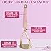 Paris Hilton Potato Masher, Heart-Shaped Stainless Steel Design, Non-Slip Handle, Dishwasher Safe, Pink