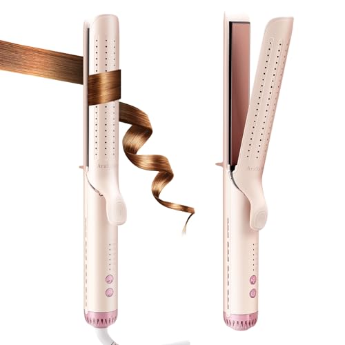AraSyleon Piastre Capelli & Arricciacapelli 2 in 1 con Ceramica, Arricciacapelli & Piastra Capelli, 5 Temperature Regolabili (140-220°C), Riscaldamento Rapido 30s, Piastra Ceramica Capelli