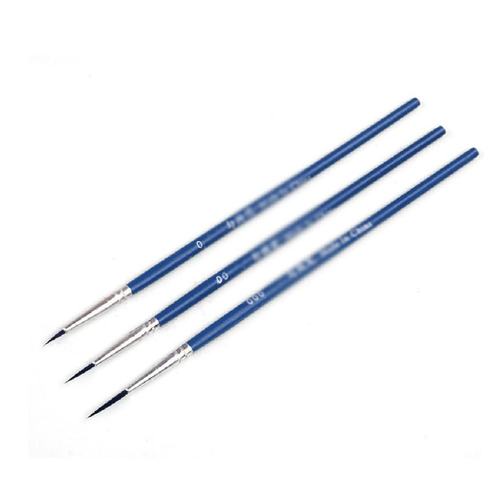 3 brosses nylon crochet pour peinture acrylique aquarelle brosse pointue
