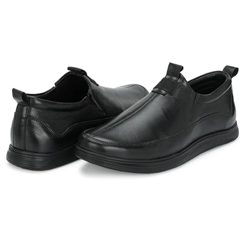 Image of Blue Leather by Centrino Genuine Leather Men's Slip On| Moccasins Non-Slip|Loafer Comfy Lightweight |Round Toe Slip-On Shoes |Trendy Non Lace-Up Design | Stylish with Soft Cushioned Insole (3954)