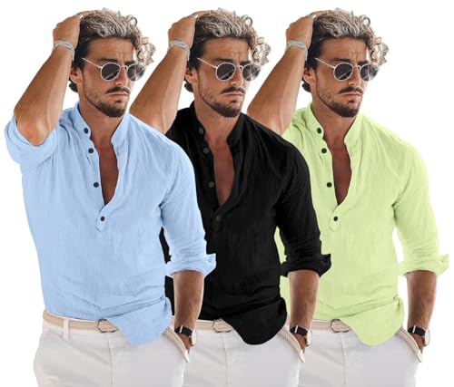 Image of Combo of Men Solid Cotton Blend Straight Kurta Shirt Pack of 2