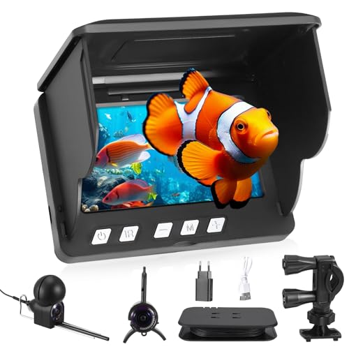 Fishfinder, Unterwasserkamera Angeln, Weitwinkel-Infrarot-Nachtsicht,Unterwasserkamera Fischfinder mit 220° HD Kamera und 30m Kabel für alle Gewässer - Angelkamera für Angler und Abenteurer