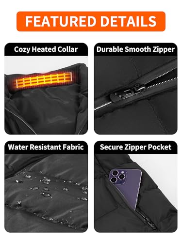 Image of Rrtizan Heated Vest for Men, Waterproof & Windproof, Includes Battery Electric Men Heated Vest for Outdoor Work, Walking dog