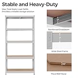 Panana 5-Tier Metal Storage Shelving Unit, Heavy Duty Garage Racking, 180x90x40cm, Black/Blue/Silver, Adjustable Utility Shelves for Warehouse, Kitchen, Workshop, Office (Silver) - Image 5