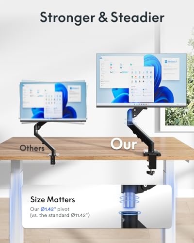 Image of Flexispot Dual Monitor Arm, 17-32 Inch Monitor Mount up to 19.84 lbs, Fast Install VESA Mount for Home Office Gaming, Full Adjustable Gas Spring with C-Clamp and Grommet Base, Black