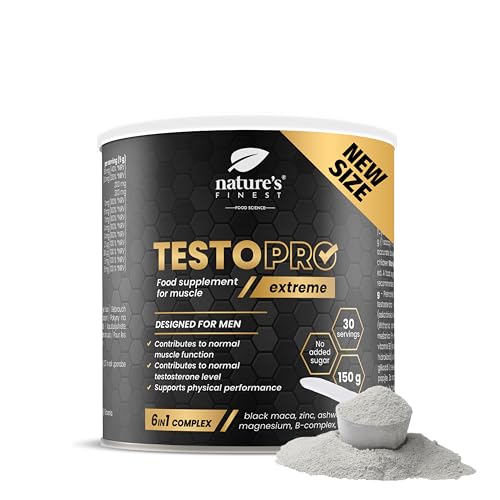 TestoPRO Extreme von Nature's Finest | Testosteron auf natürliche Weise erhöhen - Hormone ausgleichen - natürlicher Muskelaufbau | schwarzes Maca, Ashwagandha, B-Komplex, Zink, Magnesium | GVO-frei,