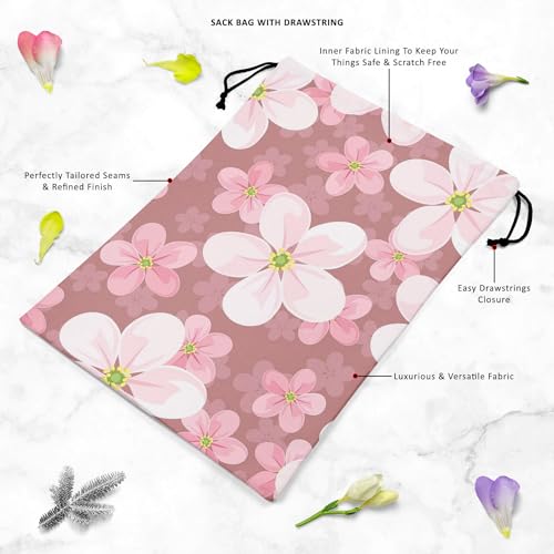 Image of ArtzFolio Cherry Blossoms D2 | Reusable Sack Bag | Bag for Gym, Storage, Vegetable & Travel