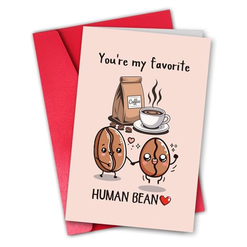Happy Coffee Pun Anniversary Card for Husband Wife, Funny Human