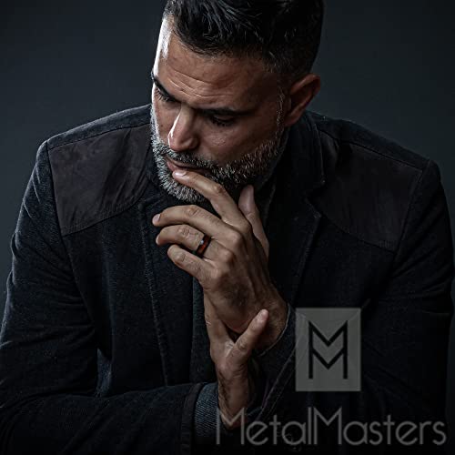 Men's Women's Tungsten Carbide Wedding Band Engagement Ring, Real Brown Or Blue Wood Inlay, Comfort Fit 8mm4