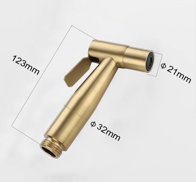 2 Pieces Bidet Toilet Sprayer Head Stainless Steel Handheld Bidet Sprayer Cloth Bathroom Diaper Sprayer for Kitchen and Toilet Cleaning Golden
