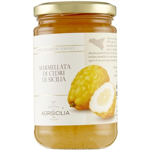 Agrisicilia Marmellata di Cedri di Sicilia, frutta di stagione e lavorazione artiginale vasetto da 360 grammi ottima per colazione e merenda