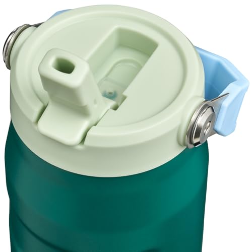 Image of STANLEY IceFlow Flip Straw 2.0 Water Bottle 24 oz | Built-In Straw with Larger Opening | Lightweight and Leak Resistant | Insulated Stainless Steel | BPA-Free | Emerald Honeydew