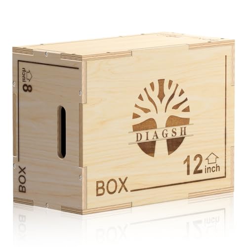 Plyo Box - 3-in-1 Wood Plyometric Jump Platform (16"x12"x8") for