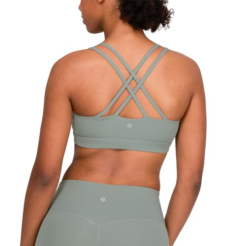 Image of YITTY Active Women's Ultraluxe Strappy Medium Impact Bra, Athleisure, 4-Way-Stretch