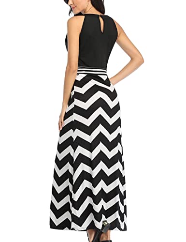 Image of Lacavocor Womens Summer Maxi Dress Tank Top Sleeveless Long Dresses