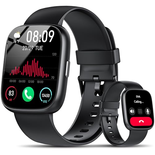 Smartwatch Herren Damen, 1.83" Smart Watch mit Bluetooth Anrufen/Alexa, 100+Sportmodi Fitnessuhr mit Herzfrequenz/Schlafmonitor/Schrittzähler, IP68 Wasserdicht Fitness Tracker Sportuhr für Android iOS