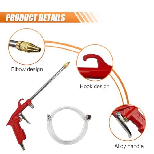 Image of Car Air Engine Cleaning Spray Gun, High Pressure Air Nozzle Blow Gun with 4Ft Hose, Pneumatics Dust Cleaner Sprayer Tool, Siphon Vehicle Engine Bay Wash Spray Kit(Straight)