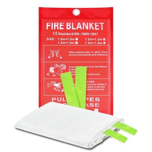 Image of Emergency Fire Blanket, Fiberglass Fire Blanket for Home Kitchen RV, 40 inchx40 inch Flame Retardant Fire Blanket, Fire Suppression Safety Blanket for RV Travel Camping Car Office