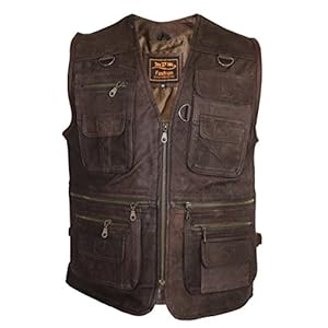 MDM Heren jachtleren vest in bruin