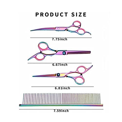 Conjunto de Tesoura Profissional para Cuidados Com Cães, Tesoura para Pelos de Animais de Estimação