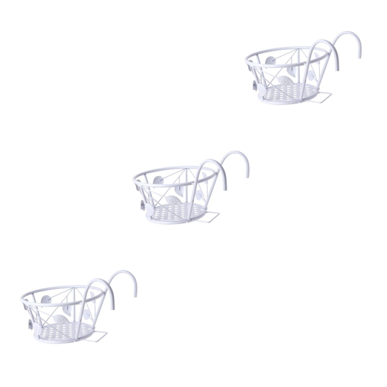 Support pour plantes d'extérieur suspendu : lot de 3 jardinières rétro noir et blanc