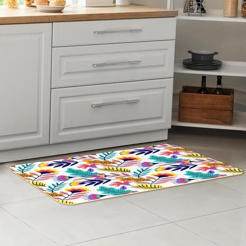 Tapetes de cocina absorbentes para evitar manchas en el suelo alfombras florales 2 uds 7